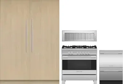 5 Piece Package Includes Refrigerator, Freezer, Range, Hood And Dishwasher